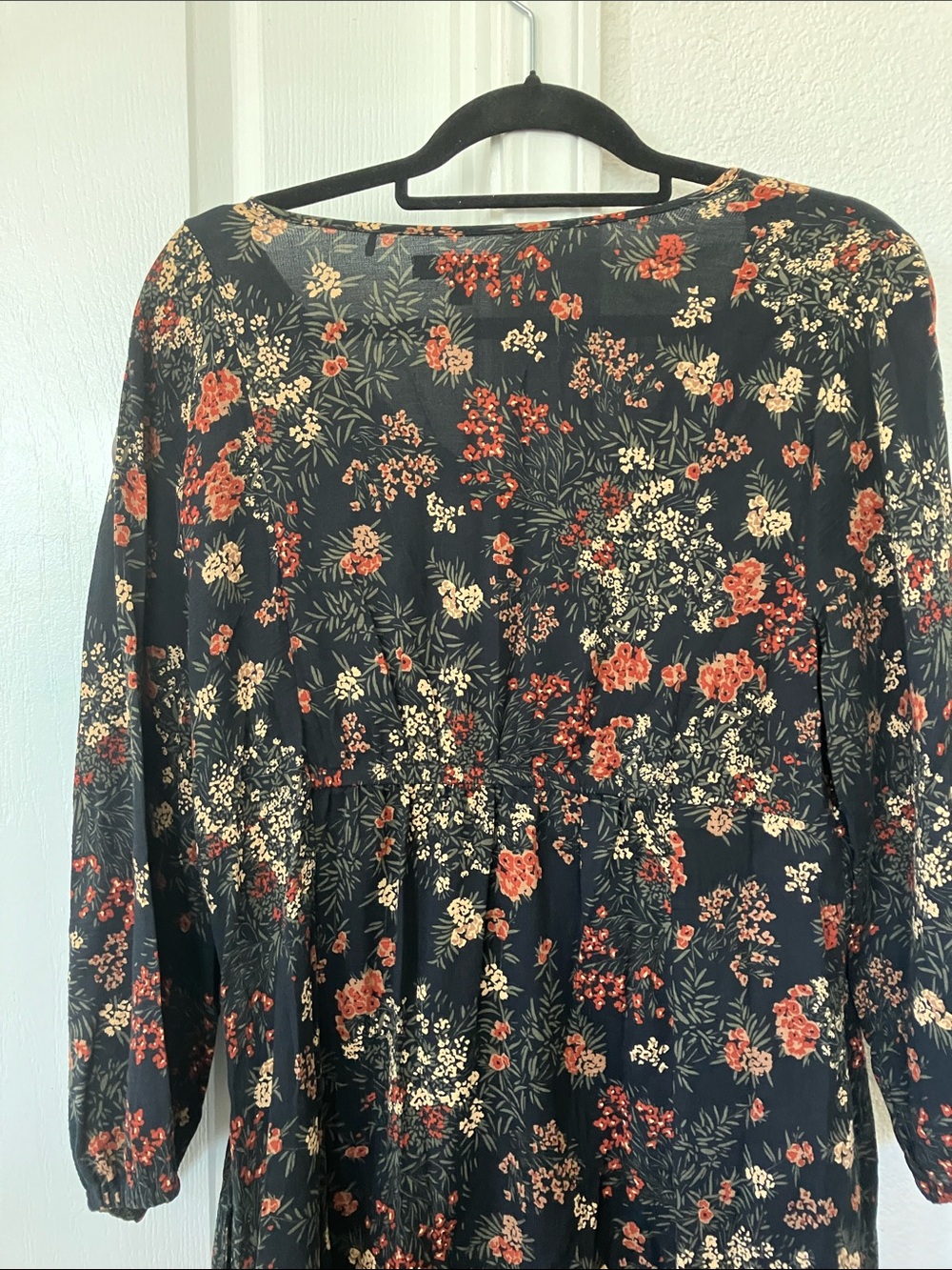 Toad &Co Manzana Button Up Organic Cotton Black Floral Midi Dress Size M - Picture 5 of 11
